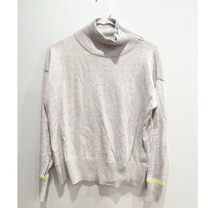 Lisa todd zipper turtleneck sweater cashmere cotton gray